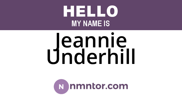 Jeannie Underhill