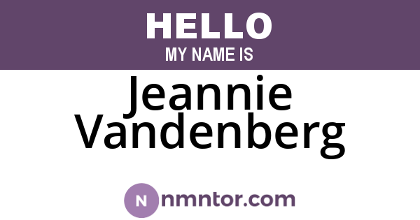 Jeannie Vandenberg