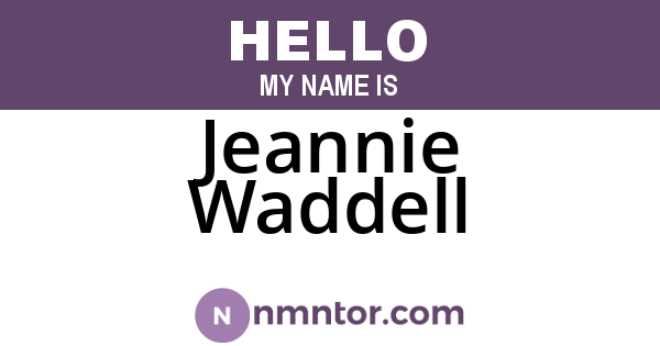 Jeannie Waddell