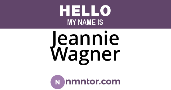 Jeannie Wagner