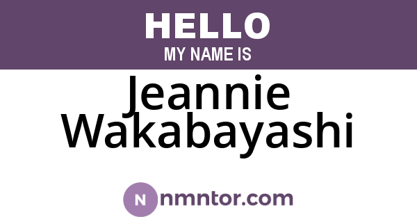 Jeannie Wakabayashi