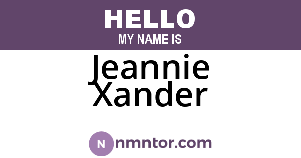 Jeannie Xander