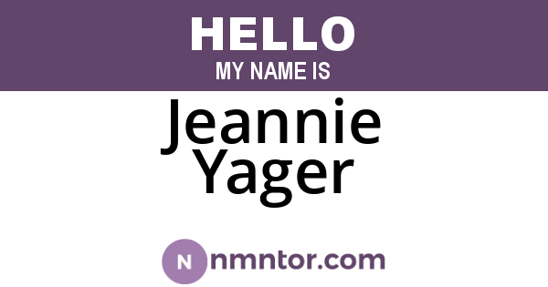 Jeannie Yager