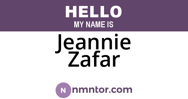 Jeannie Zafar