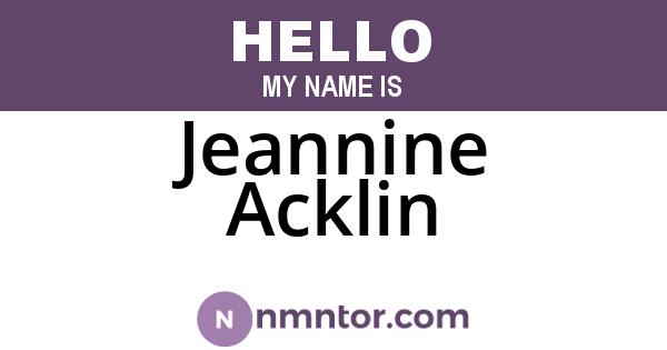 Jeannine Acklin
