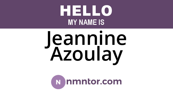 Jeannine Azoulay