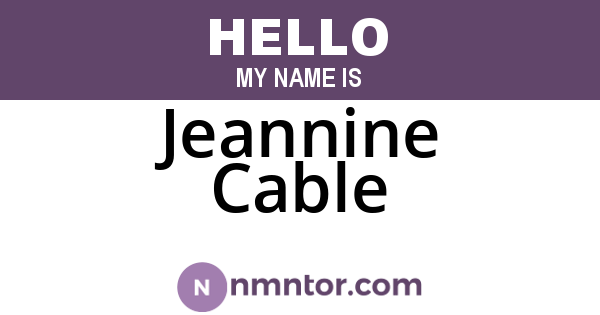 Jeannine Cable
