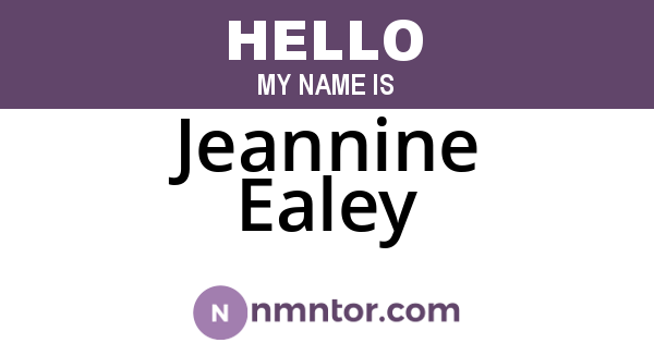 Jeannine Ealey