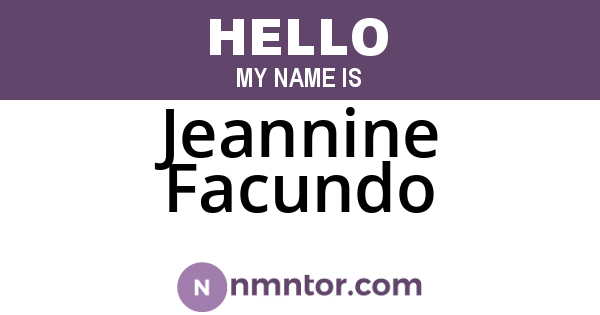 Jeannine Facundo