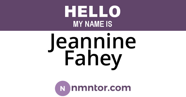 Jeannine Fahey
