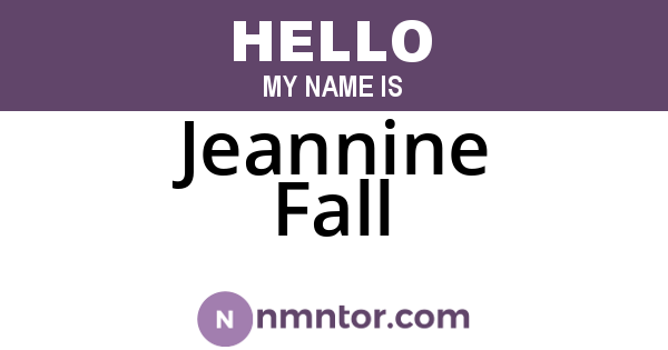 Jeannine Fall