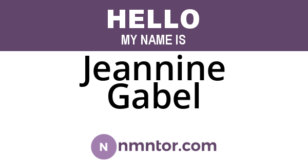 Jeannine Gabel