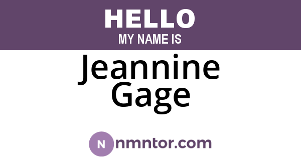 Jeannine Gage