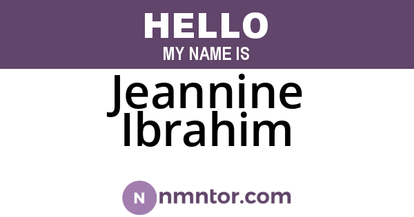 Jeannine Ibrahim