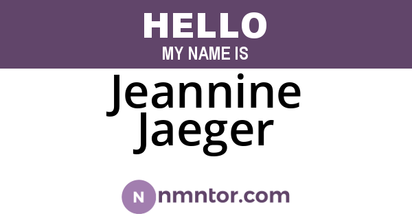 Jeannine Jaeger