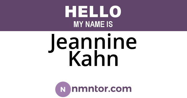 Jeannine Kahn