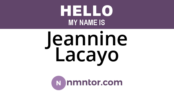 Jeannine Lacayo
