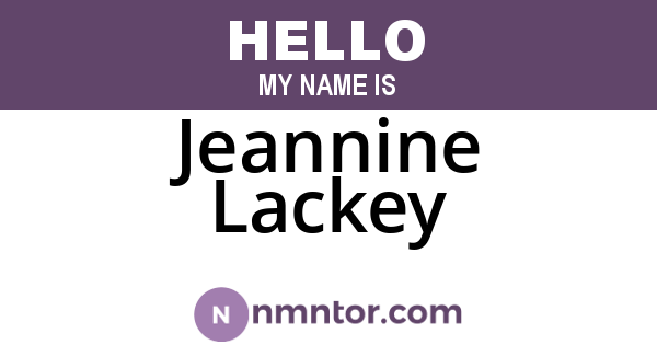 Jeannine Lackey