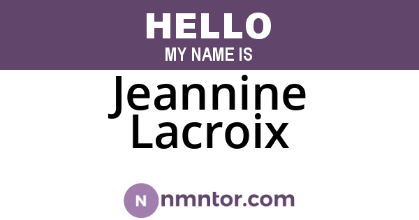 Jeannine Lacroix