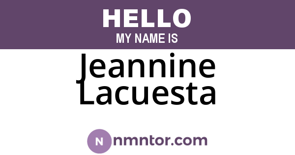 Jeannine Lacuesta