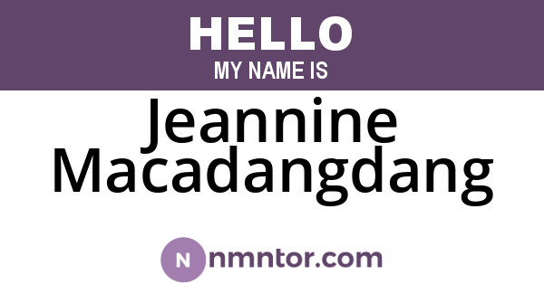 Jeannine Macadangdang