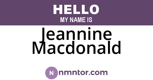Jeannine Macdonald