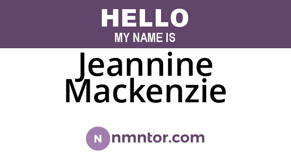 Jeannine Mackenzie