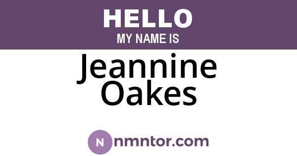 Jeannine Oakes