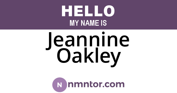 Jeannine Oakley
