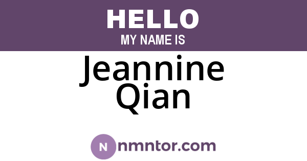 Jeannine Qian