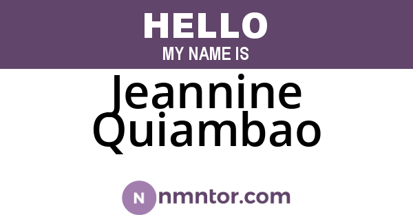 Jeannine Quiambao