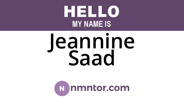 Jeannine Saad