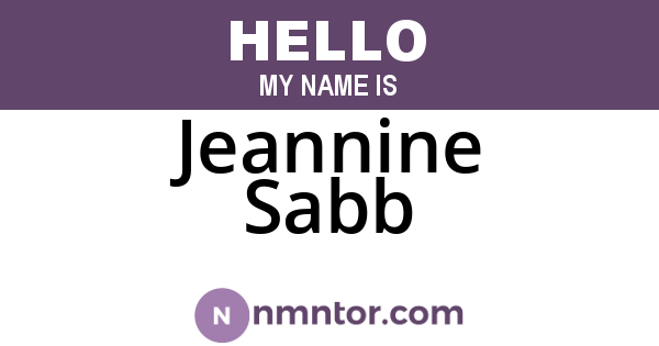 Jeannine Sabb