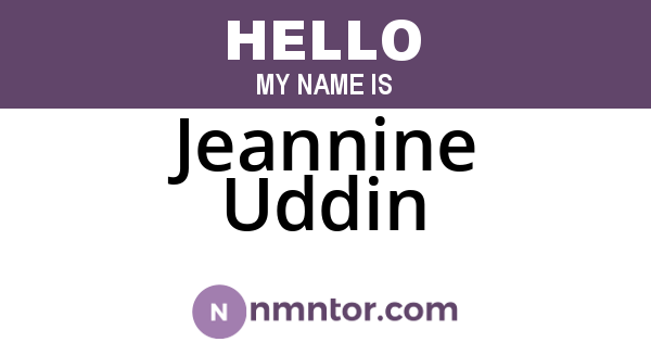 Jeannine Uddin