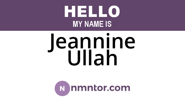 Jeannine Ullah