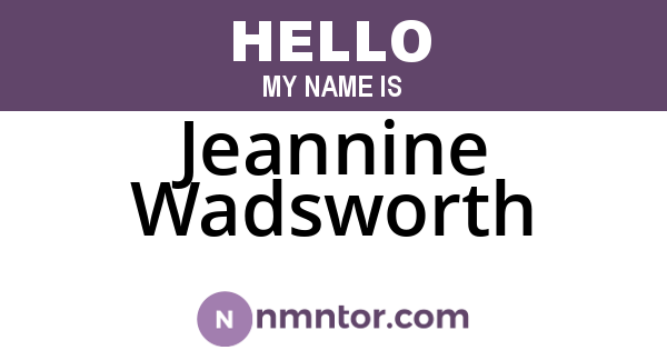 Jeannine Wadsworth