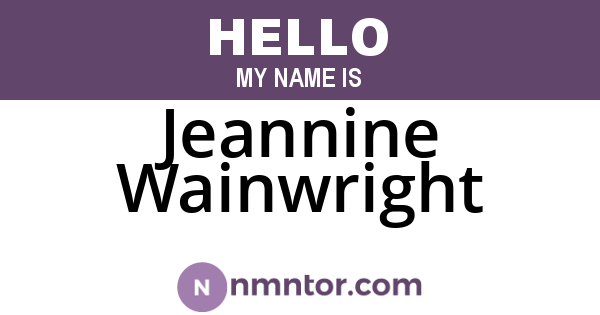 Jeannine Wainwright