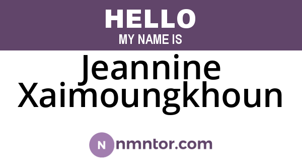 Jeannine Xaimoungkhoun