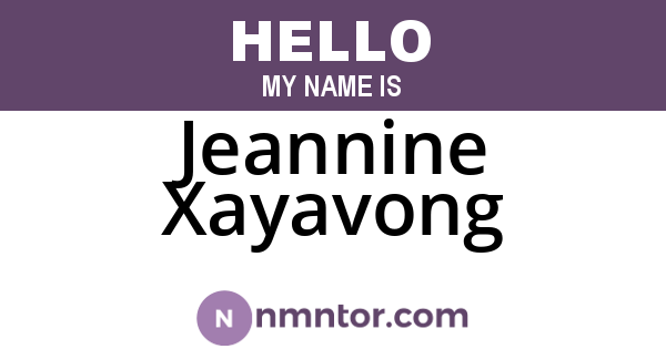 Jeannine Xayavong