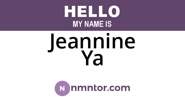 Jeannine Ya
