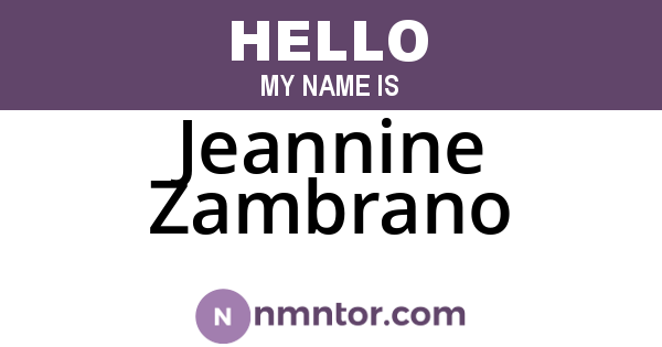 Jeannine Zambrano