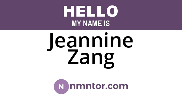Jeannine Zang