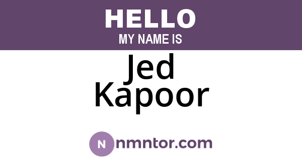 Jed Kapoor