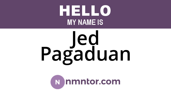 Jed Pagaduan
