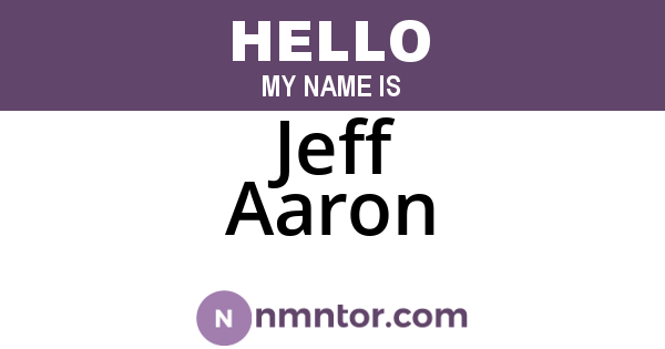 Jeff Aaron