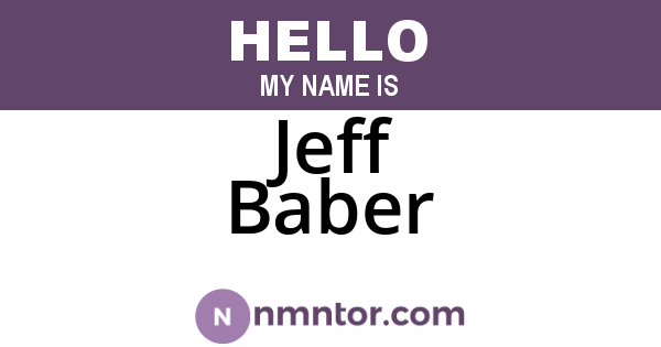 Jeff Baber