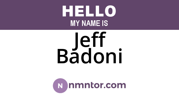Jeff Badoni