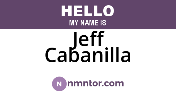Jeff Cabanilla