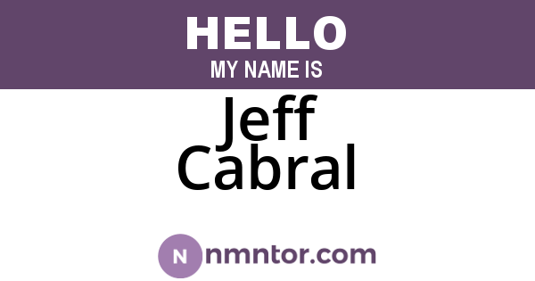 Jeff Cabral