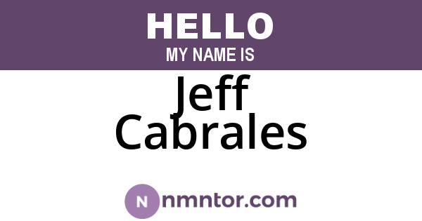 Jeff Cabrales